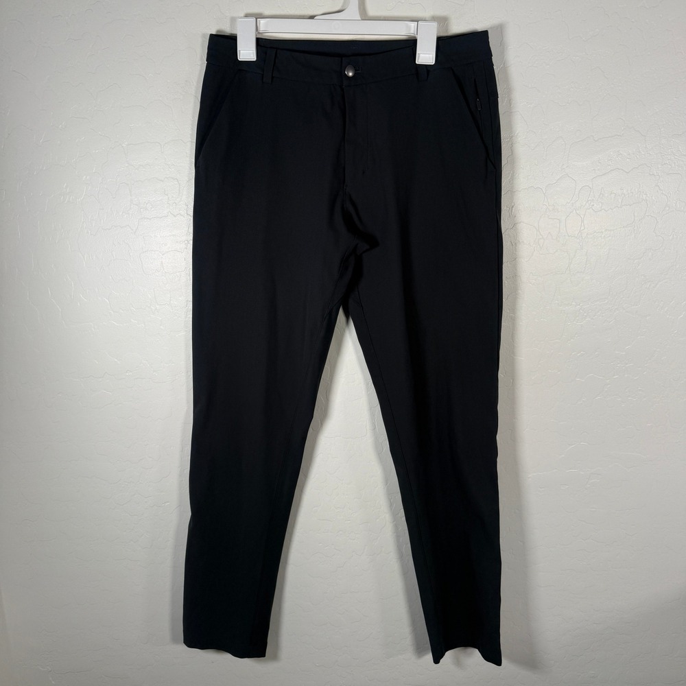 Lululemon Commission Pant Mens 32x32 Black Slim Fit Warpstreme Chino Trousers